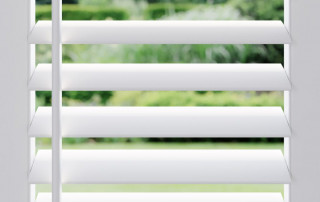 a window with blinds in it